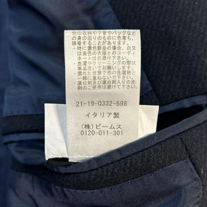 Navy Wool Diagonal Spolverino Coat 50 Men's