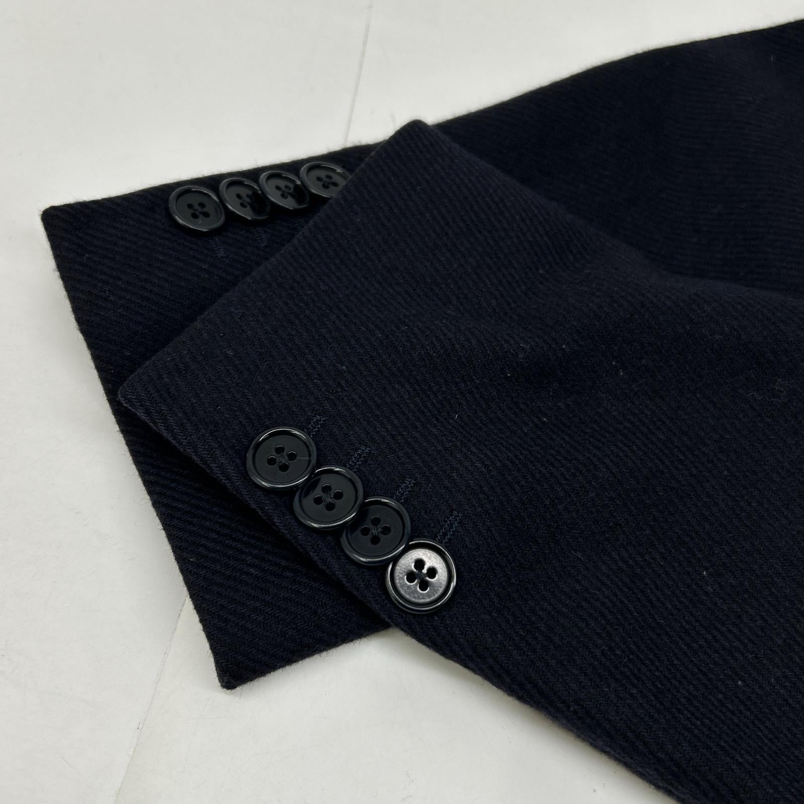 Navy Wool Diagonal Spolverino Coat 50 Men's