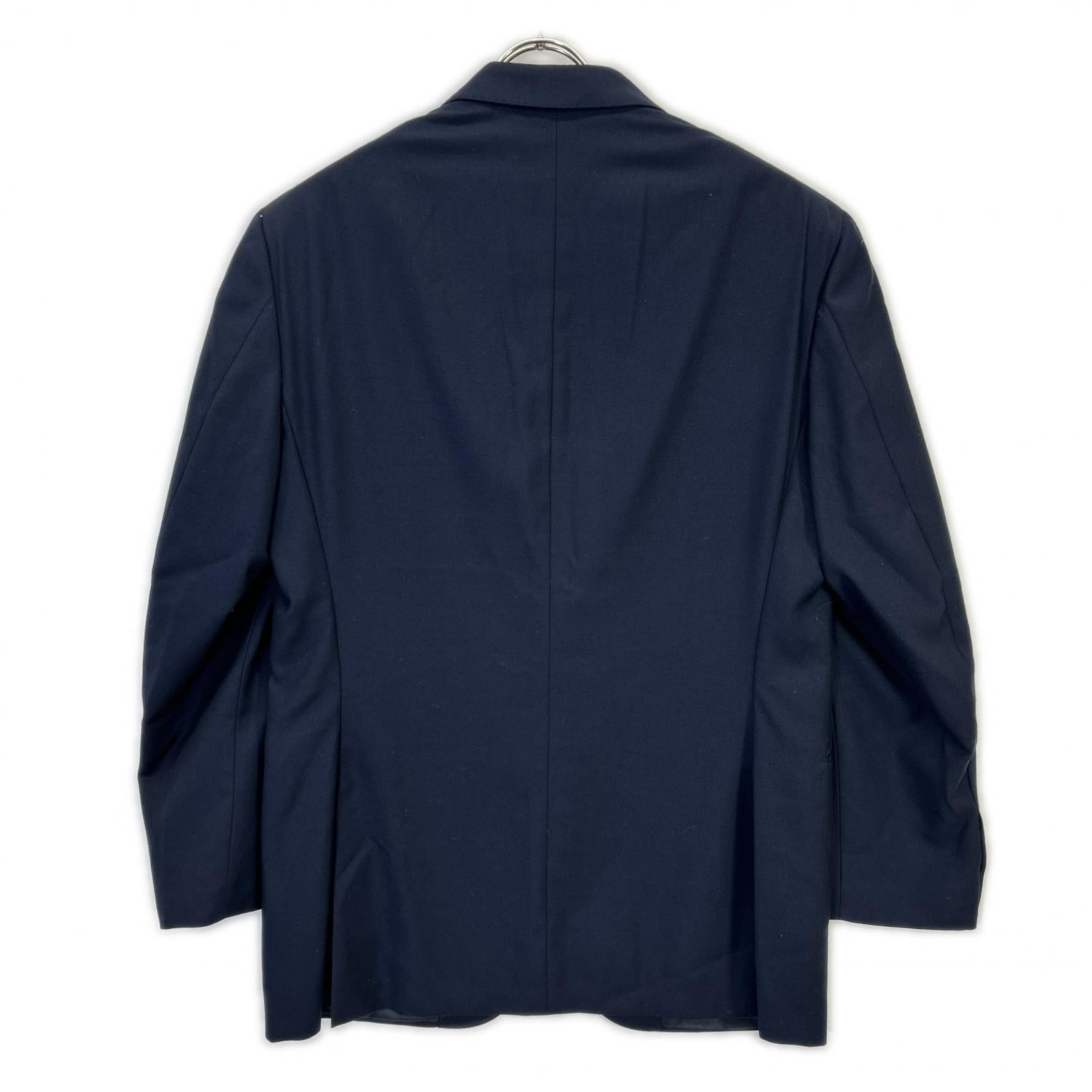 715512776001 Navy wool twill side vents gold button blazer jacket 40 Men's
