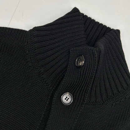 ZANONE ザノーネ 810100 ZR229 ブラック 5ゲージウールスタンドカラーニットカーディガン CHIOTO SLIM FIT トップス