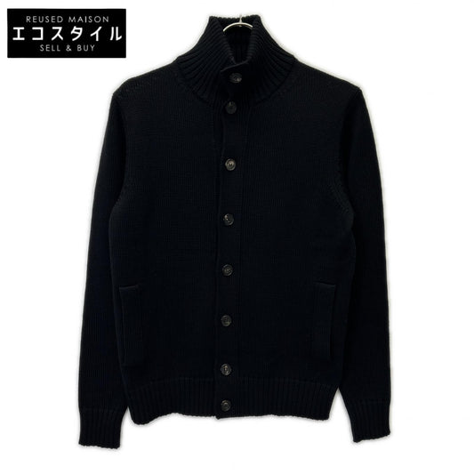 ZANONE ザノーネ 810100 ZR229 ブラック 5ゲージウールスタンドカラーニットカーディガン CHIOTO SLIM FIT トップス