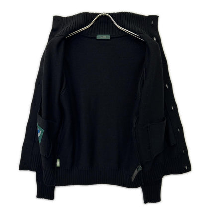 ZANONE ザノーネ 810100 ZR229 ブラック 5ゲージウールスタンドカラーニットカーディガン CHIOTO SLIM FIT トップス