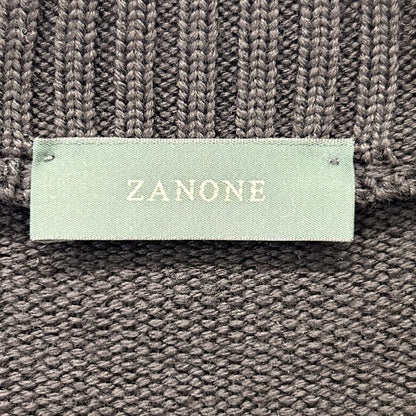 ZANONE ザノーネ 810100 ZR229 ブラック 5ゲージウールスタンドカラーニットカーディガン CHIOTO SLIM FIT トップス