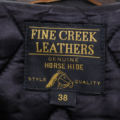 FINECREEKLEATHERS Fine Creek Leathers Horsehide Leon the Nor'easter Full Vegetable Tanned Double Riders Jacket