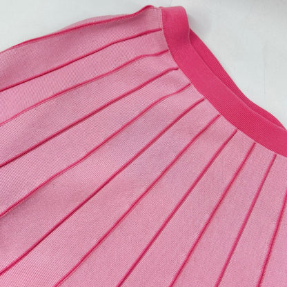 DRAWER Drawer Pink 6524-299-1404 18G Pleated Knit Skirt Skirt