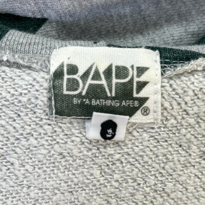 A BATHING APE Gray x Green Star Print Full-Zip Hoodie 00s Tops