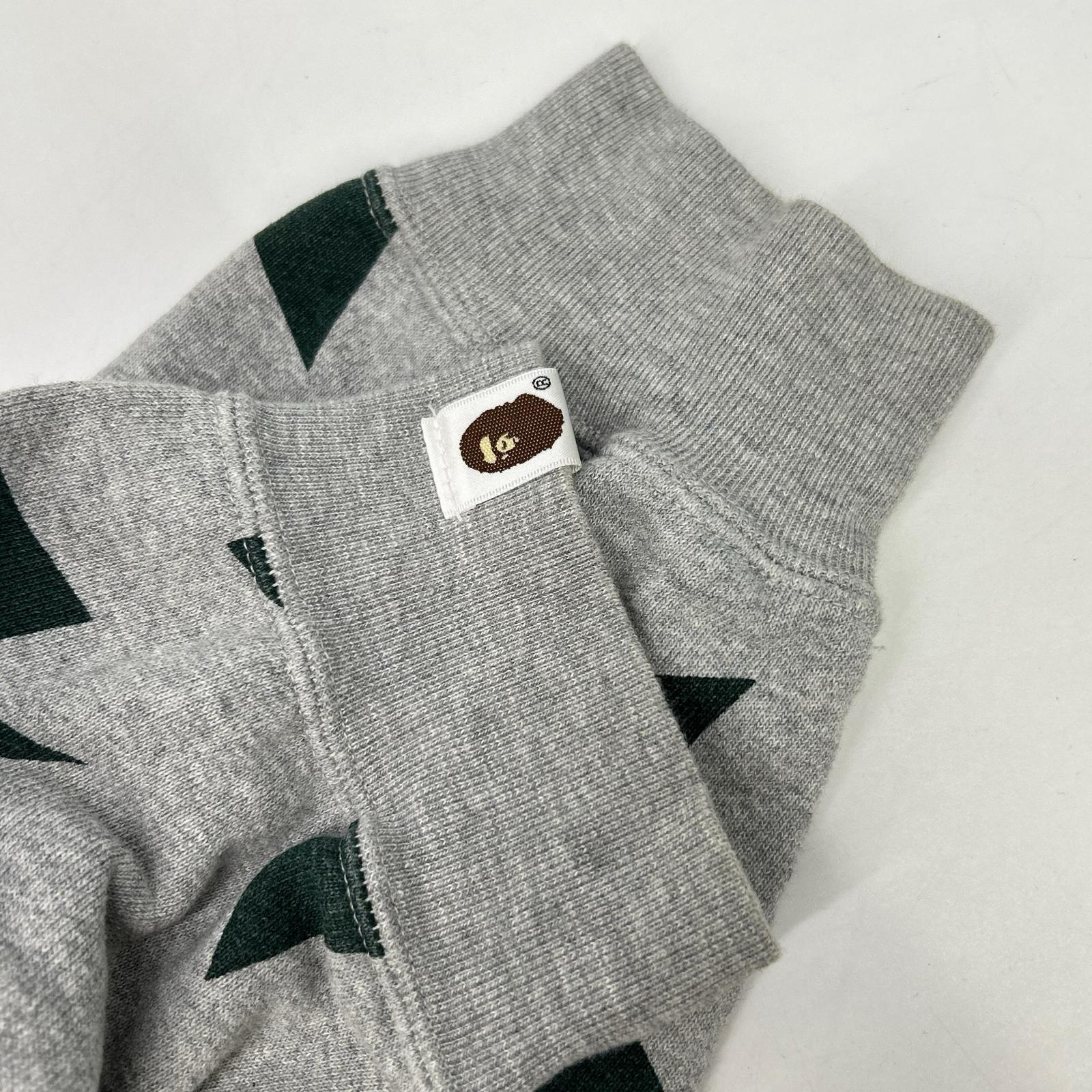 A BATHING APE Gray x Green Star Print Full-Zip Hoodie 00s Tops
