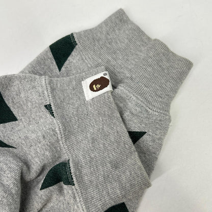 A BATHING APE Gray x Green Star Print Full-Zip Hoodie 00s Tops