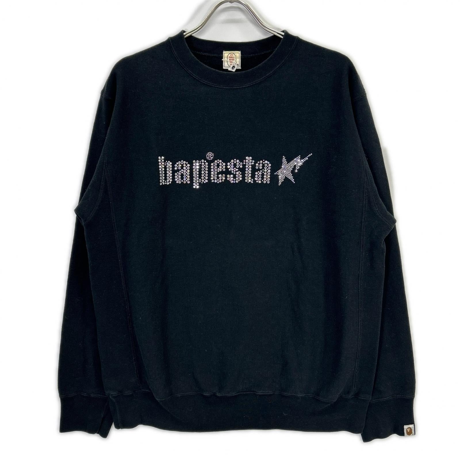 A BATHING APE Black Swarovski Logo Sweatshirt Top