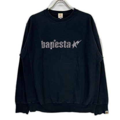 A BATHING APE Black Swarovski Logo Sweatshirt Top