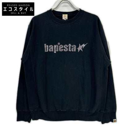A BATHING APE Black Swarovski Logo Sweatshirt Top