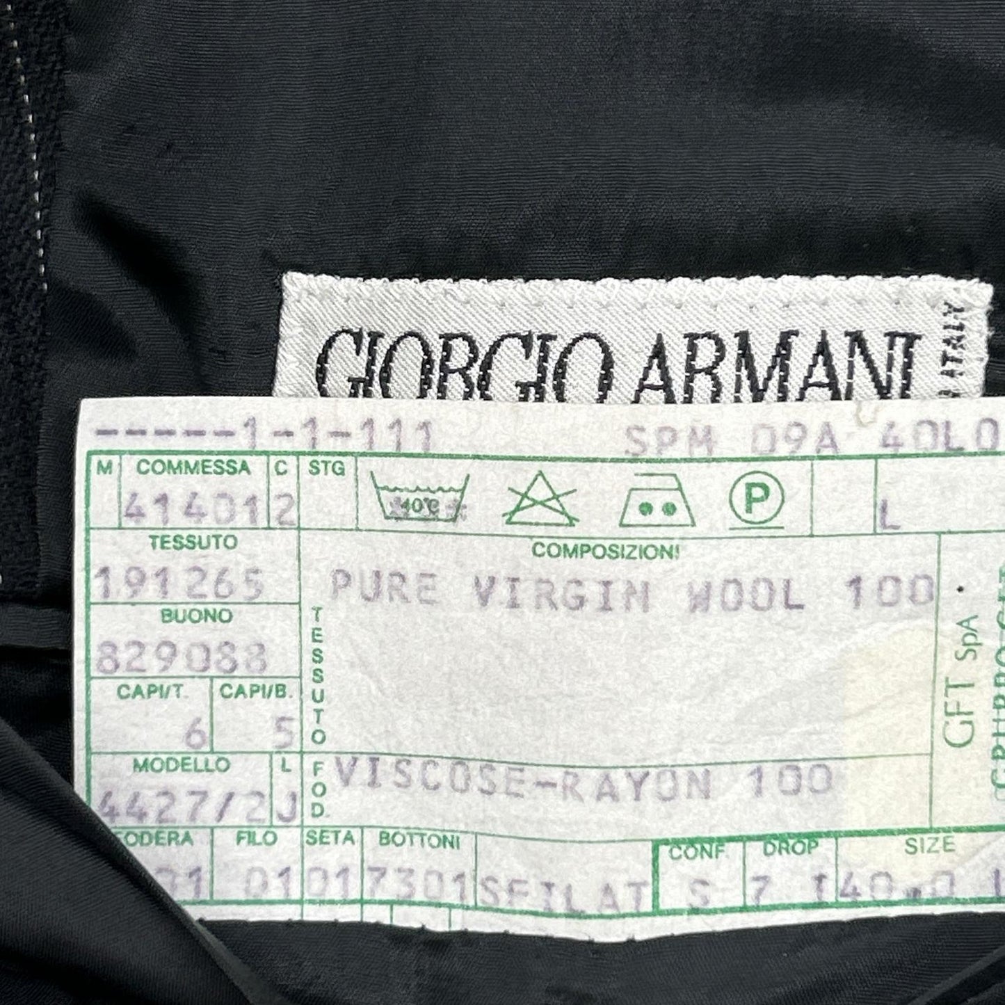 ARMANI COLLEZIONI 阿玛尼西服套装 黑色 4427/2 细条纹 西服套装