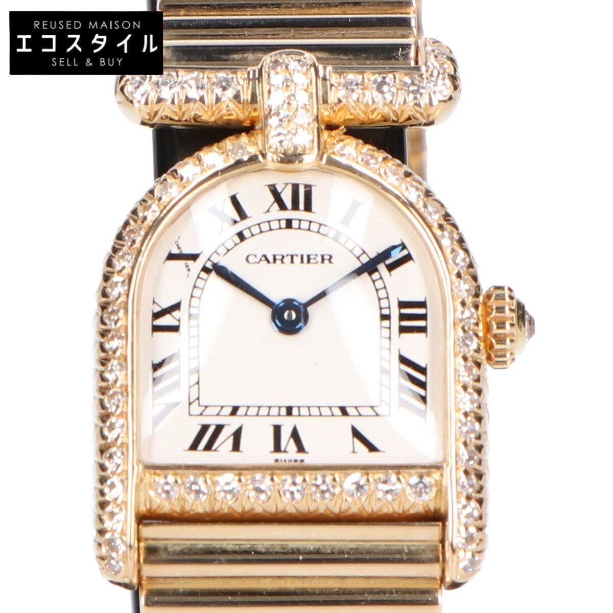 Cartier カルティエ 仕上げ済み 750 カランドレSM ダイヤ 金無垢 腕時計 腕時計
