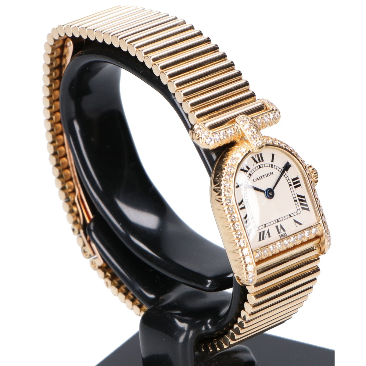 Cartier カルティエ 仕上げ済み 750 カランドレSM ダイヤ 金無垢 腕時計 腕時計