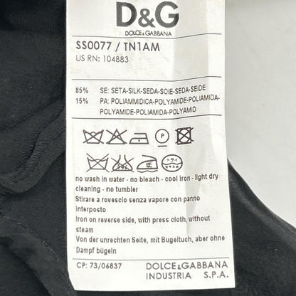 DOLCE&GABBANA ドルチェアンドガッバーナ ブラック SS0077 TN1AM コットン シアー ボウタイシャツ トップス