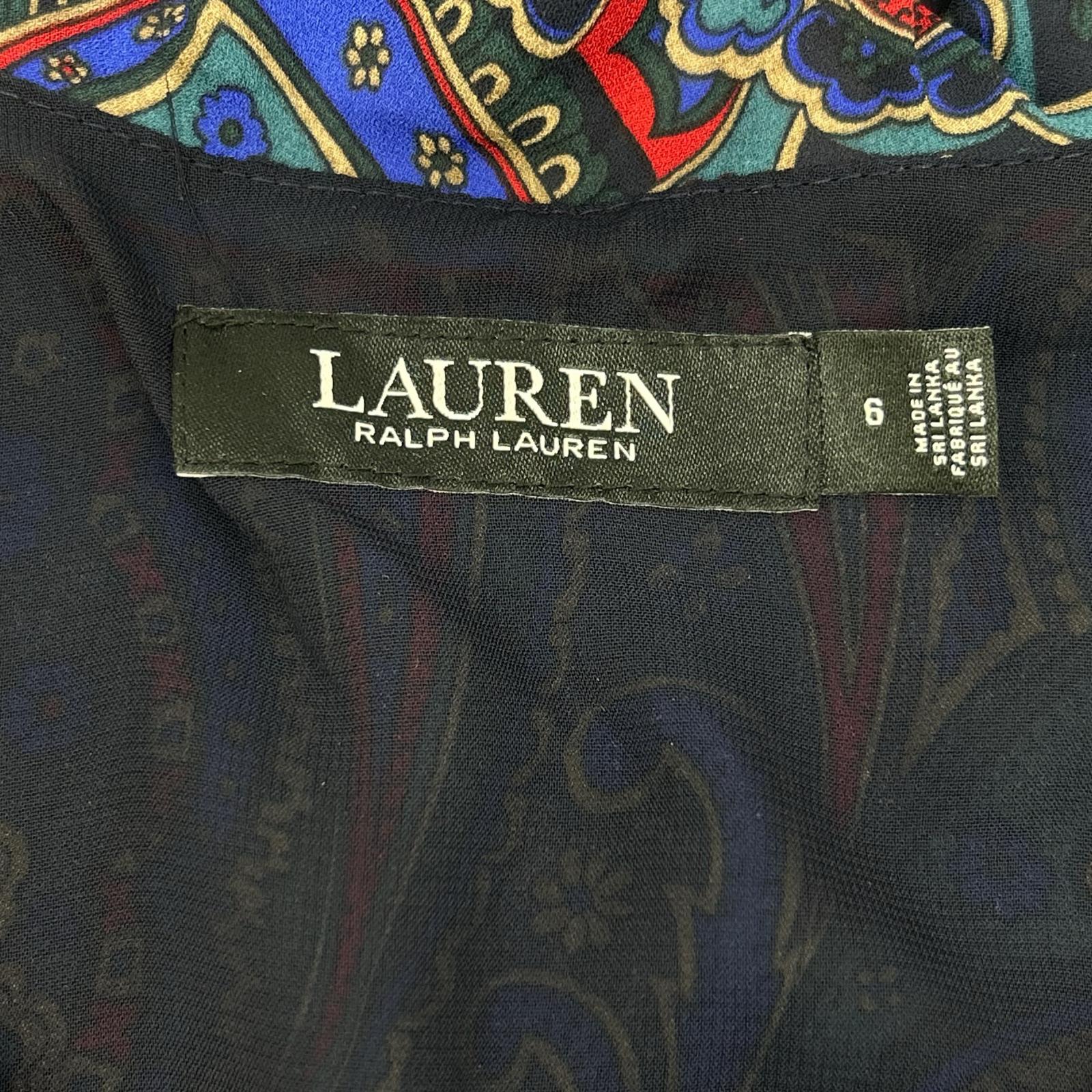 Multi-Color Paisley Tiered Long Ruffled Dress, Size 6