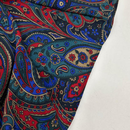 Multi-Color Paisley Tiered Long Ruffled Dress, Size 6