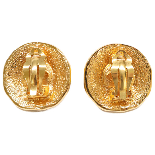 CHANEL 2500 Engraved Faux Pearl Design Earrings