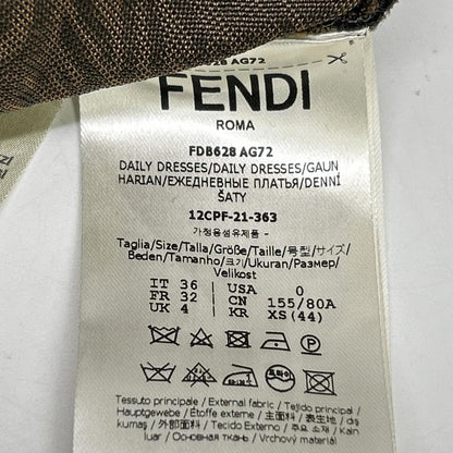 FENDI 芬迪 棕色 FDB628 AG72 21年 Zucca图案 连衣裙 连衣裙