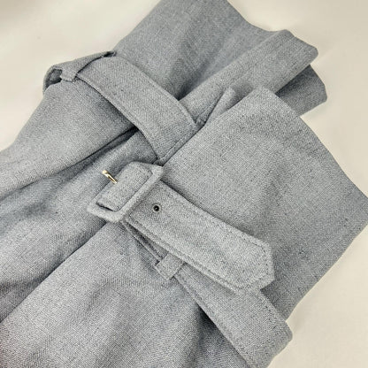 INED 71-11114001 Blue Belted Linen Raglan Coat