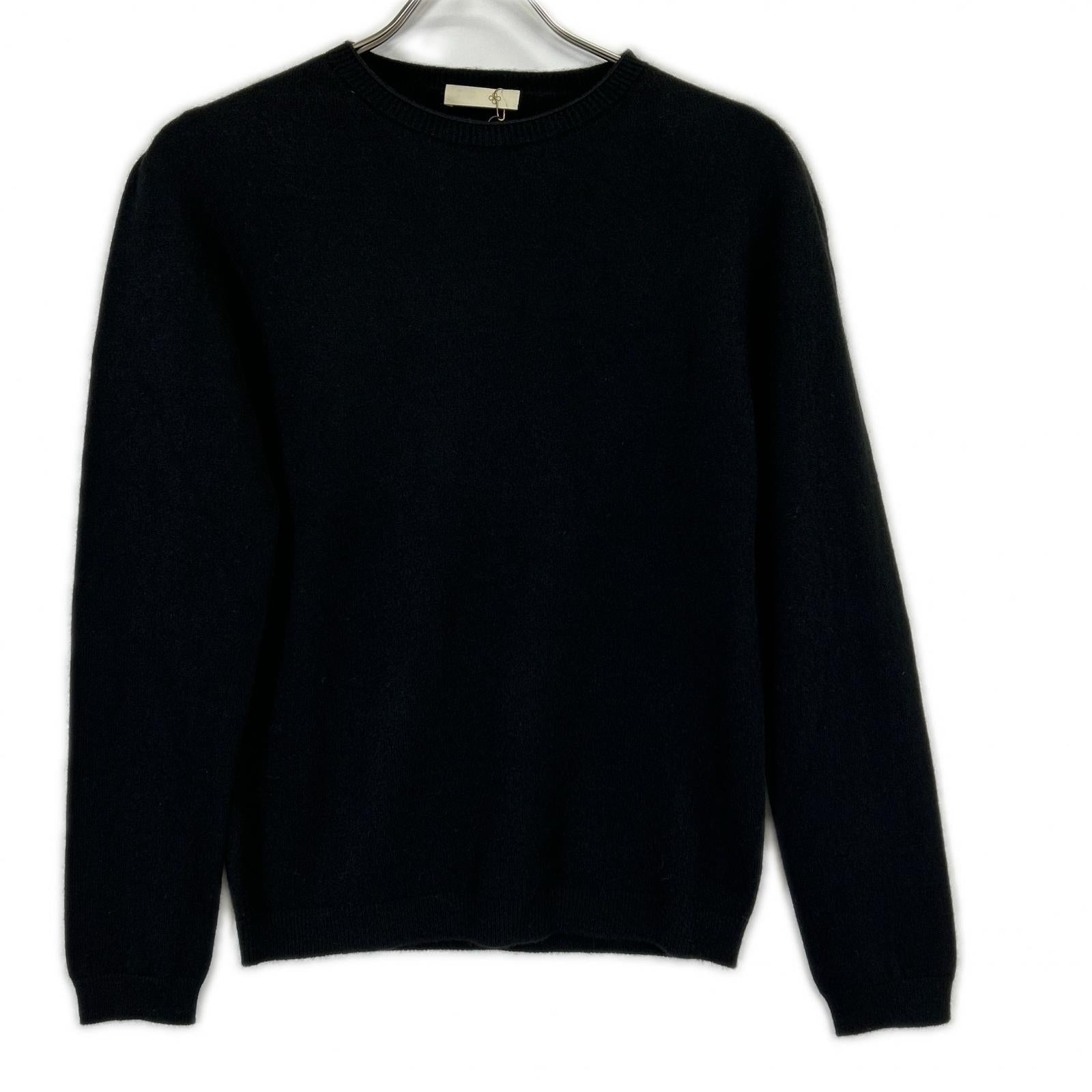 Itokoromo ANZU 10IT-PC2502 Black Cashmere Crew Neck Knit Sweater Top 1 Ladies