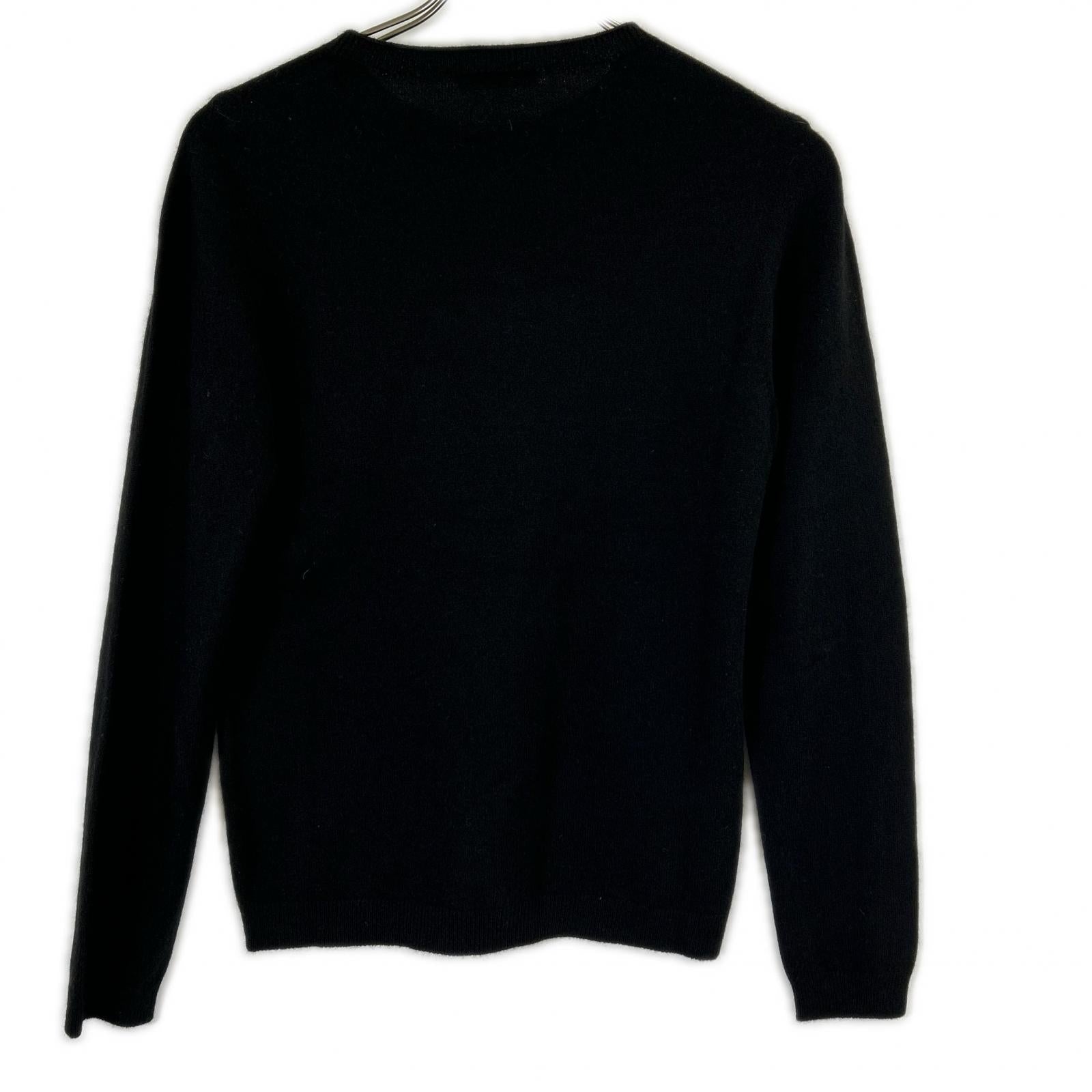 Itokoromo ANZU 10IT-PC2502 Black Cashmere Crew Neck Knit Sweater Top 1 Ladies