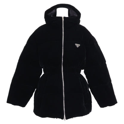 PRADA プラダ 【美品/国内正規/24年製】292214 トライアングルロゴ ベルベット フーディダウンジャケット ジャケット