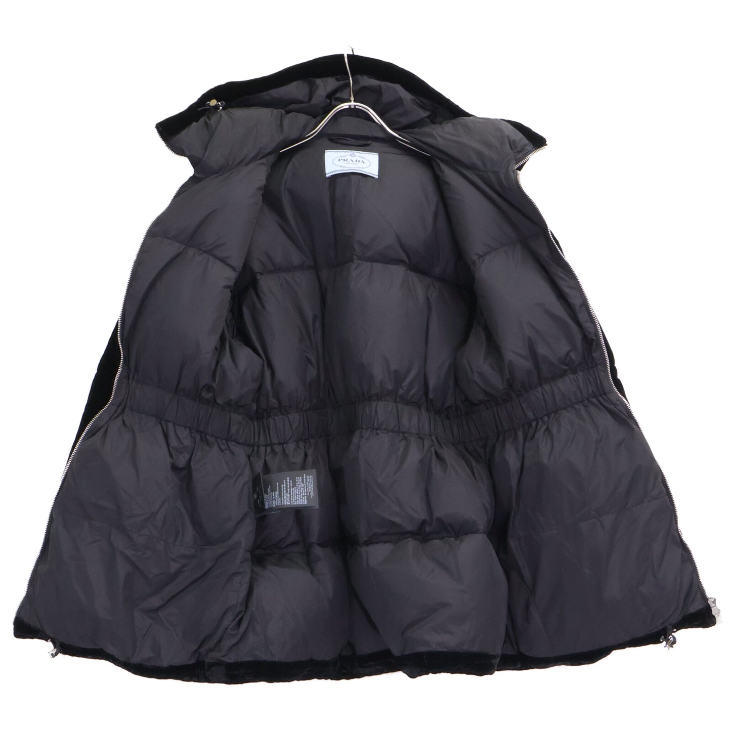 PRADA プラダ 【美品/国内正規/24年製】292214 トライアングルロゴ ベルベット フーディダウンジャケット ジャケット