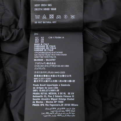 PRADA プラダ 【美品/国内正規/24年製】292214 トライアングルロゴ ベルベット フーディダウンジャケット ジャケット