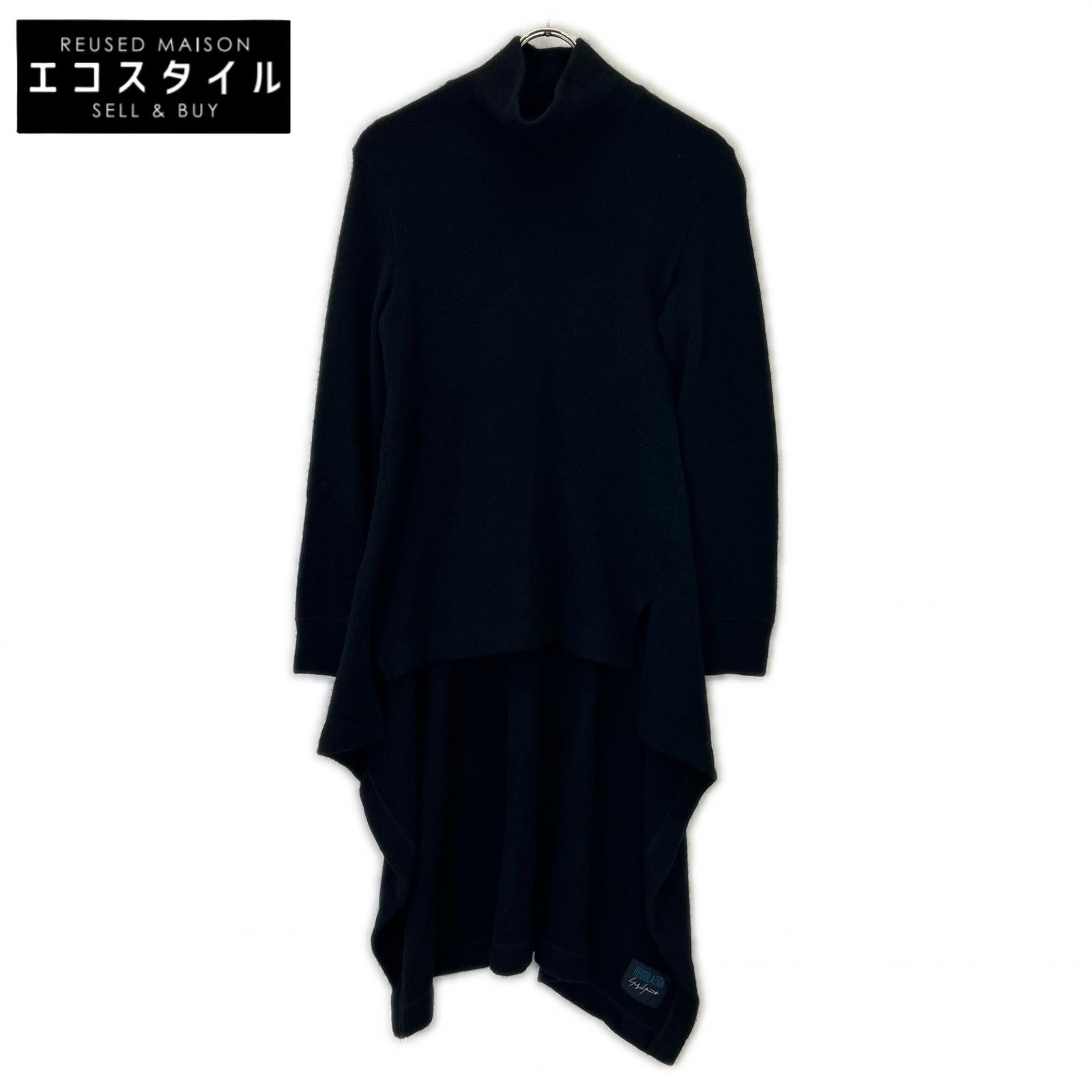 REGULATION Yohji Yamamoto Regulation Yohji Yamamoto 黑色 FB-T51-111 羊毛×羊绒 不对称针织连衣裙 连衣裙