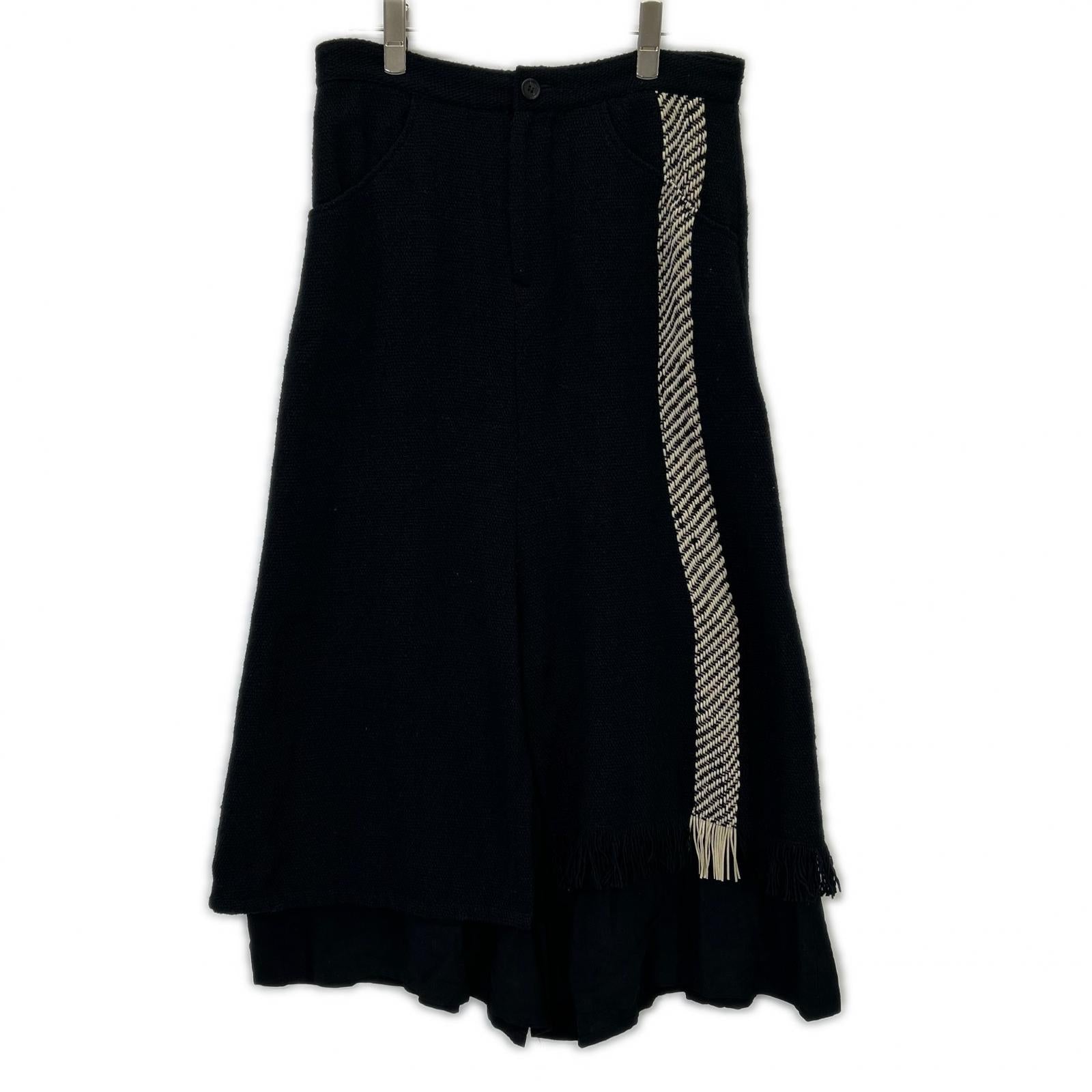 Yohji Yamamoto 山本耀司 黑色 FE-P23-121 22AW 粗花呢裙裤 下装