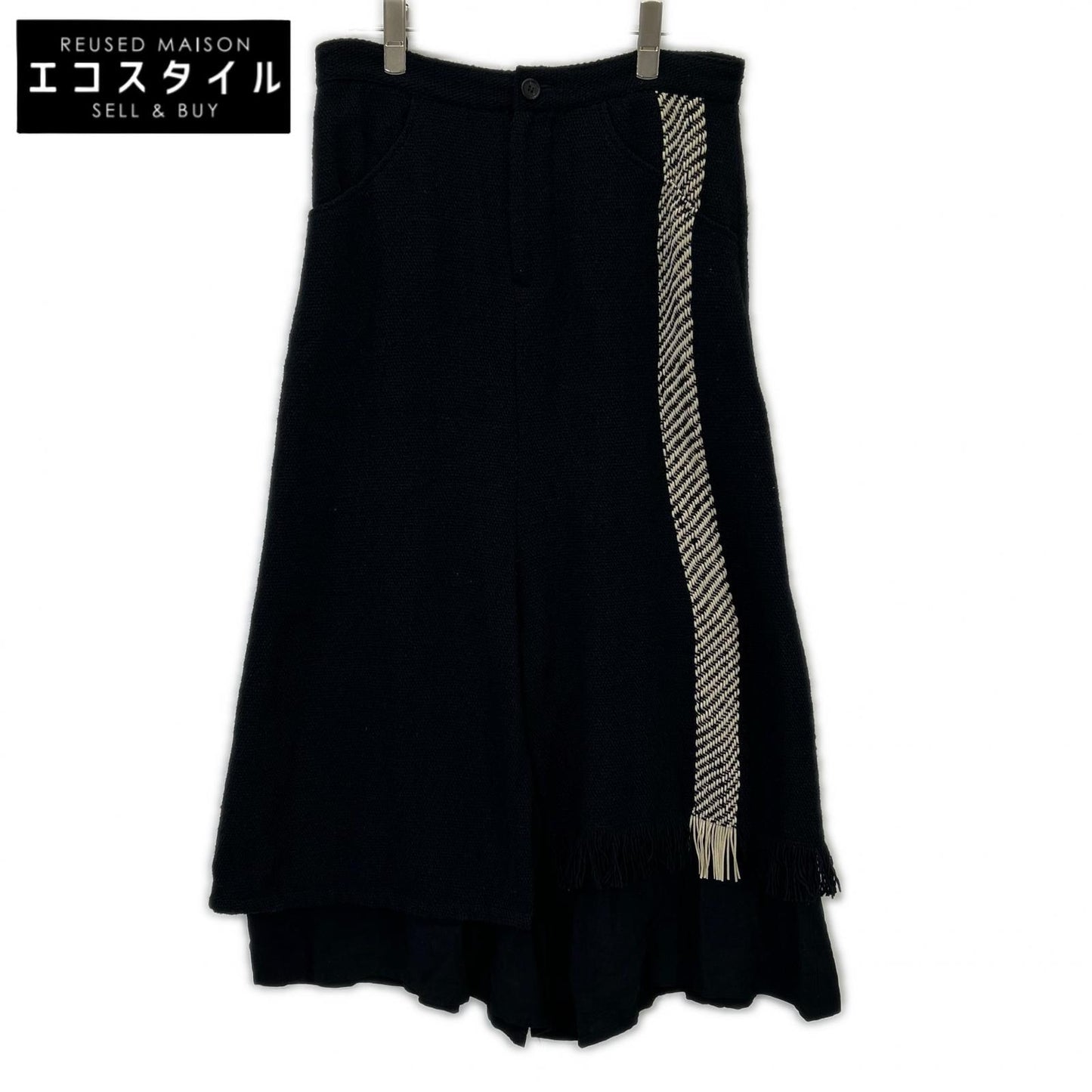 Yohji Yamamoto 山本耀司 黑色 FE-P23-121 22AW 粗花呢裙裤 下装