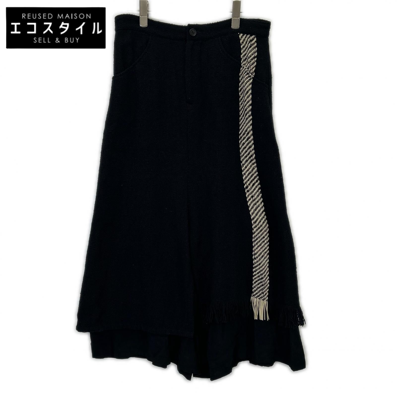 Yohji Yamamoto 山本耀司 黑色 FE-P23-121 22AW 粗花呢裙裤 下装
