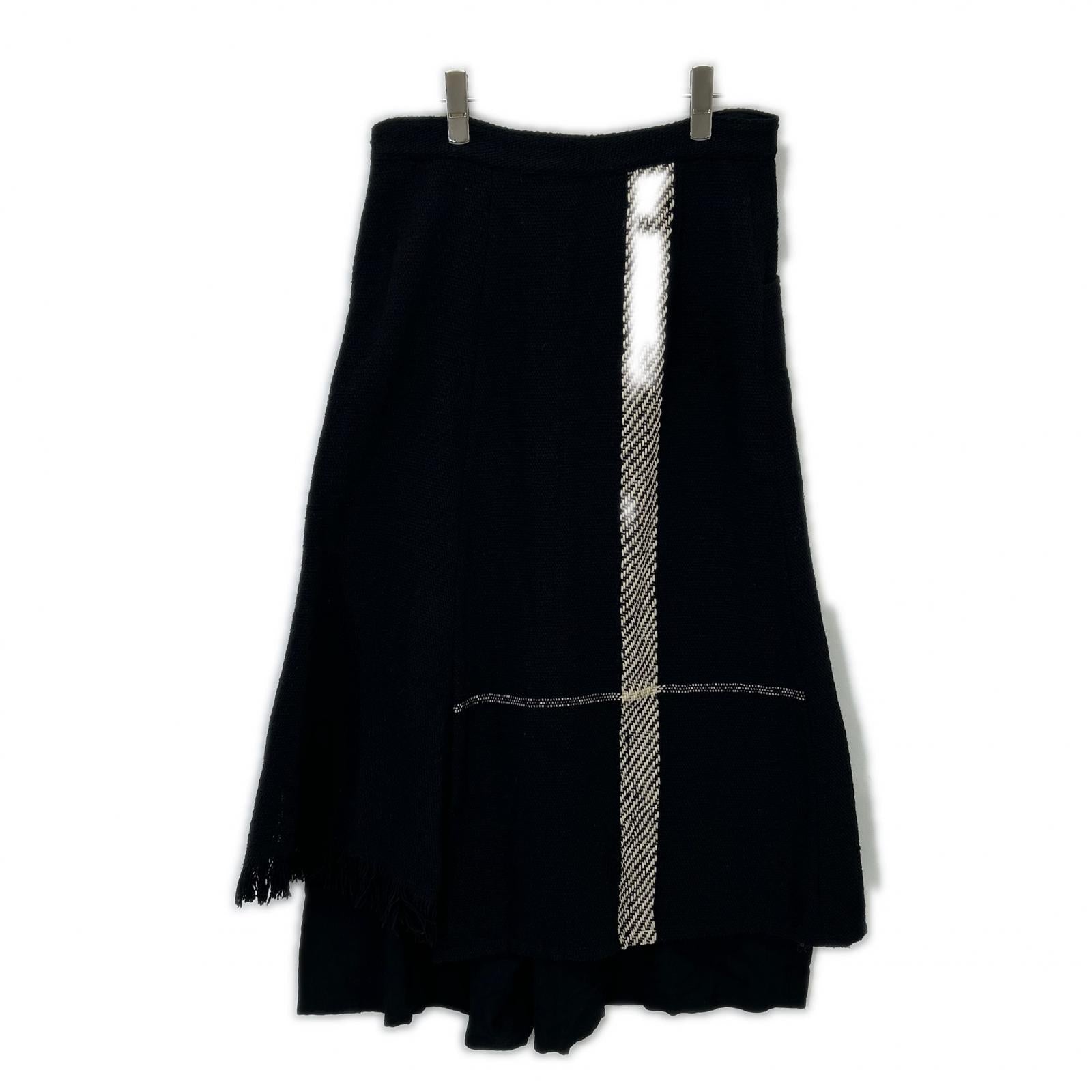 Yohji Yamamoto 山本耀司 黑色 FE-P23-121 22AW 粗花呢裙裤 下装