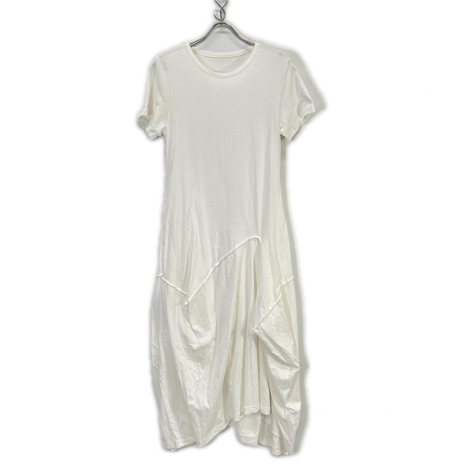 WHITE GI-T01-040 Cotton Dress One-piece Deformed T-shirt Dress 1 Ladies