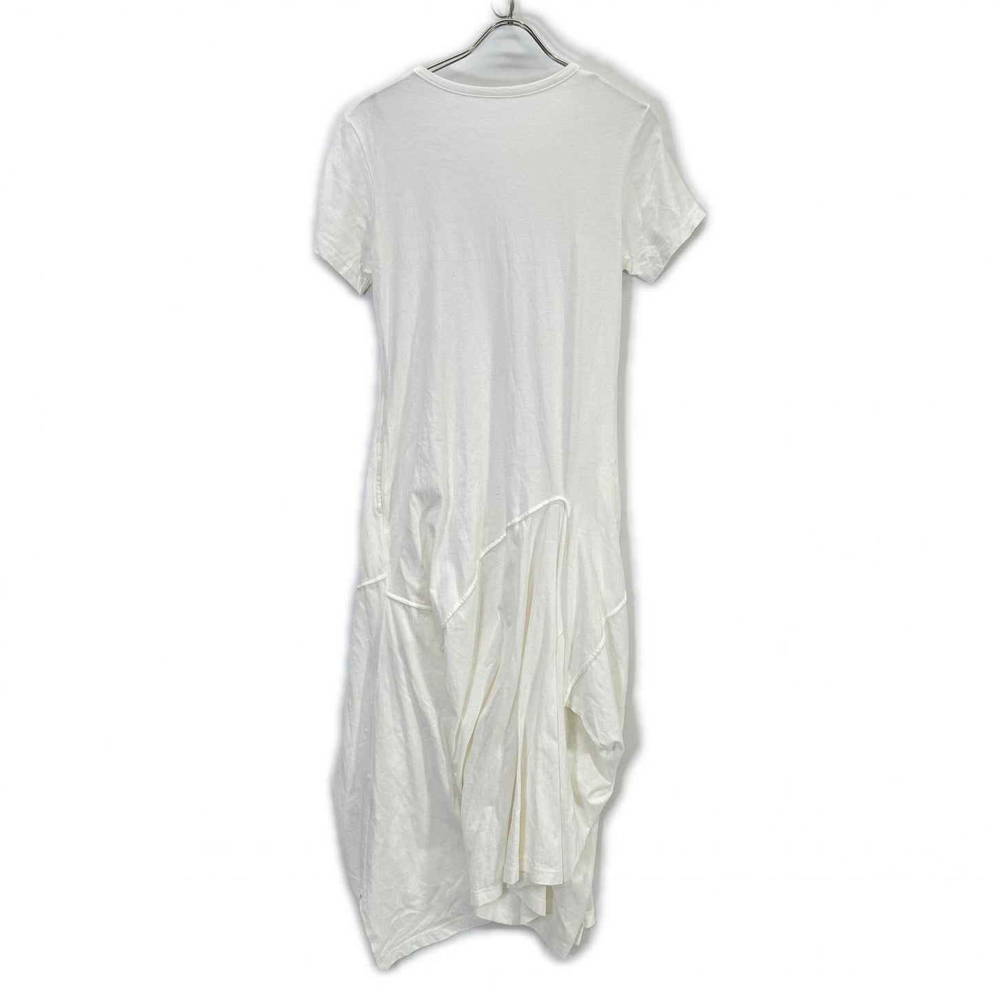 WHITE GI-T01-040 Cotton Dress One-piece Deformed T-shirt Dress 1 Ladies