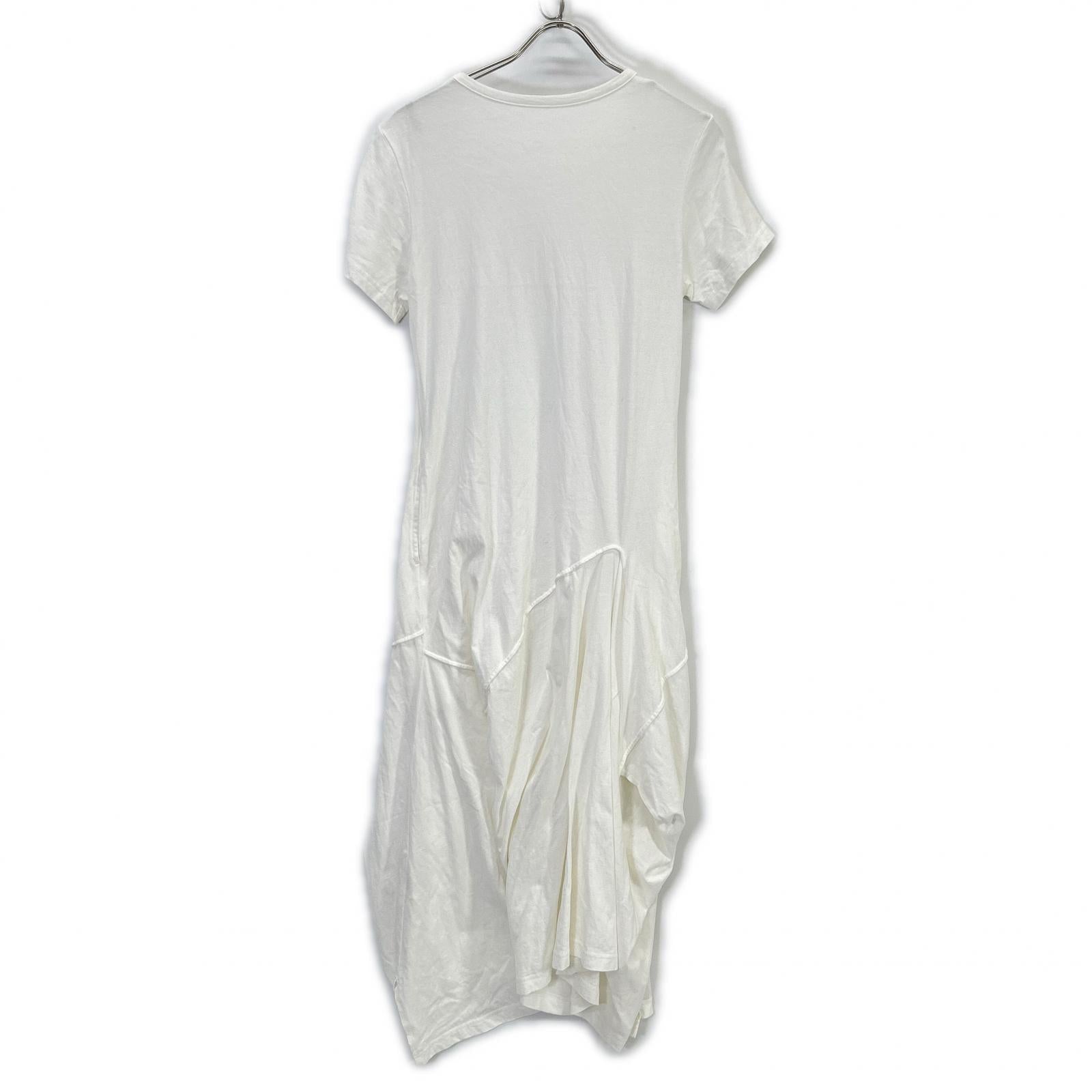 WHITE GI-T01-040 Cotton Dress One-piece Deformed T-shirt Dress 1 Ladies