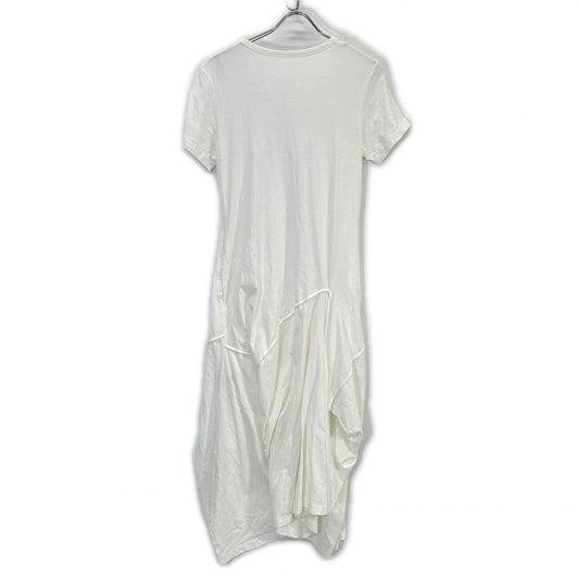 WHITE GI-T01-040 Cotton Dress One-piece Deformed T-shirt Dress 1 Ladies
