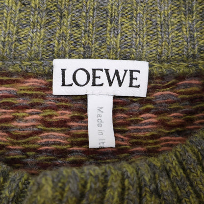 LOEWE ロエベ 美品 国内正規 H3299630SM ウール 刺繍デザイン ヘンリーネック セーター ニット トップス