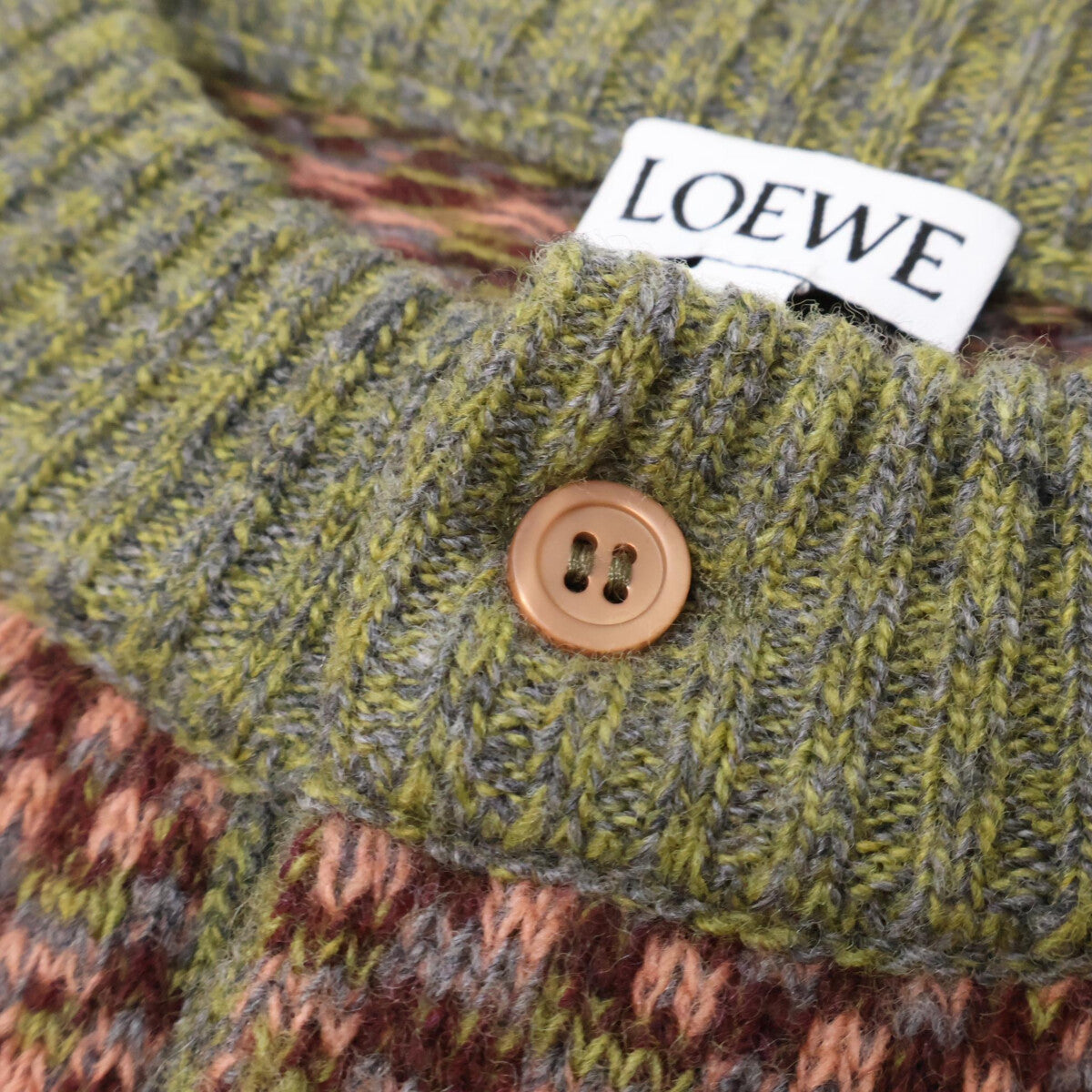 LOEWE ロエベ 美品 国内正規 H3299630SM ウール 刺繍デザイン ヘンリーネック セーター ニット トップス