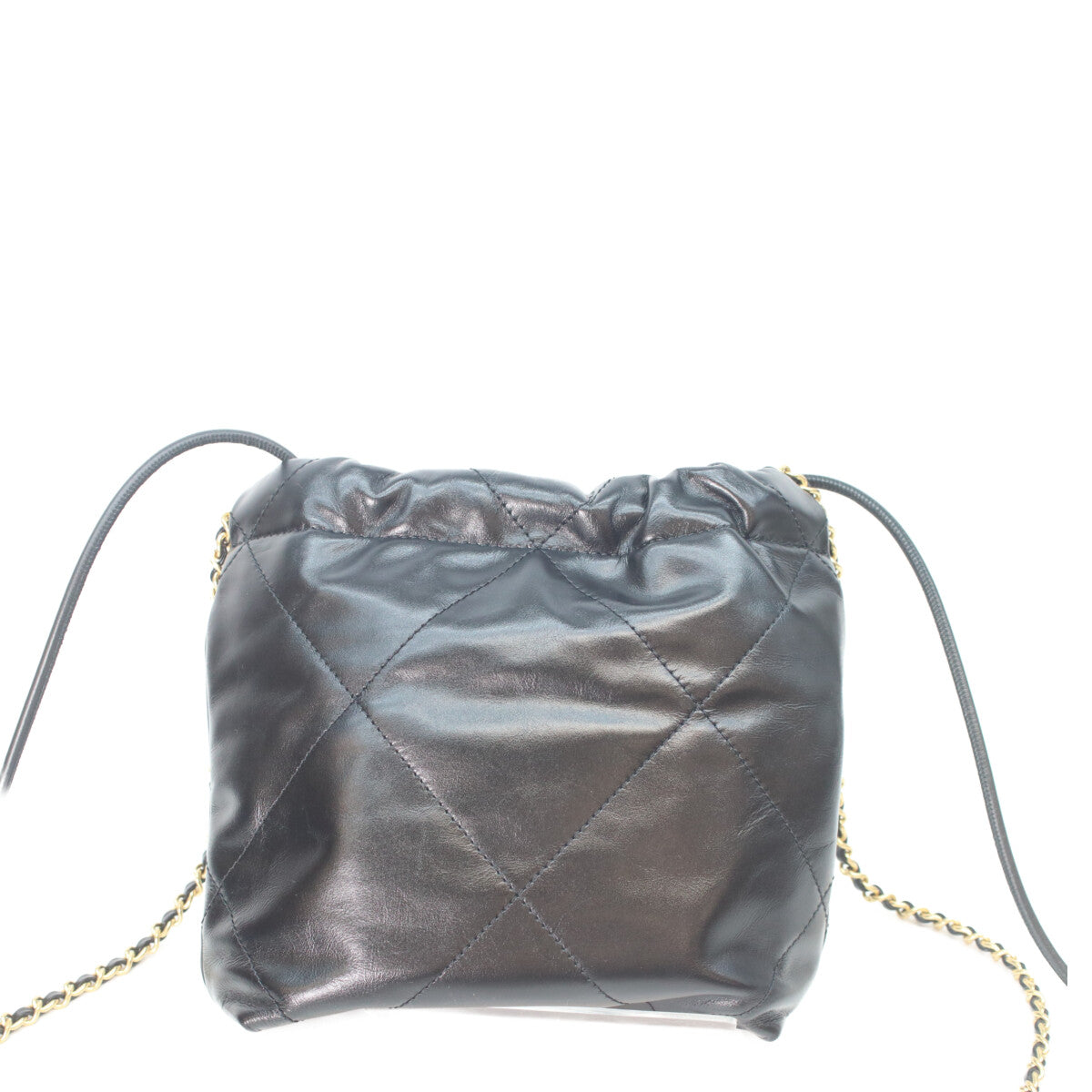 CHANEL シャネル 24A AS3980 黒 シャイニーカーフ シャネル22ミニ パールチェーン ショルダーバッグ ショルダーバッグ