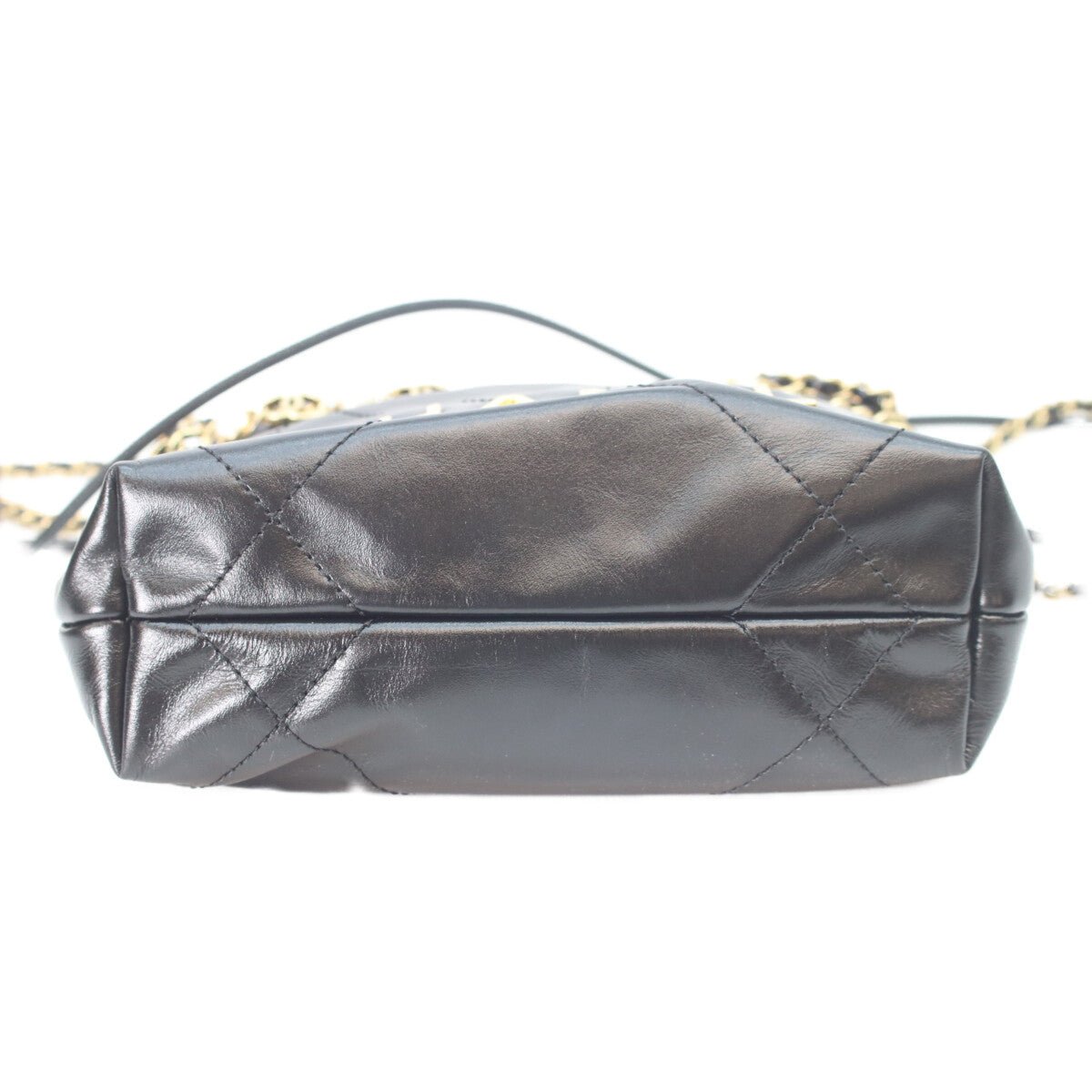 CHANEL シャネル 24A AS3980 黒 シャイニーカーフ シャネル22ミニ パールチェーン ショルダーバッグ ショルダーバッグ