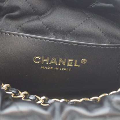 CHANEL シャネル 24A AS3980 黒 シャイニーカーフ シャネル22ミニ パールチェーン ショルダーバッグ ショルダーバッグ