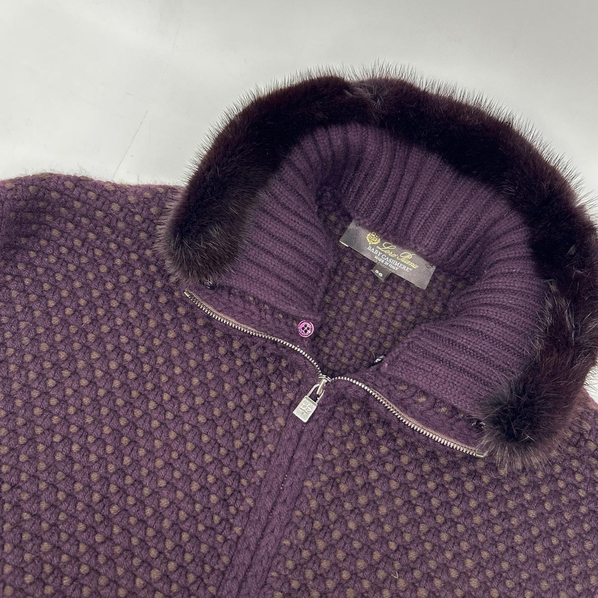 Loro Piana ロロピアーナ FAE5579 ボルドー カシミヤ×ミンク ニットベスト　ベビーカシミヤ ベスト