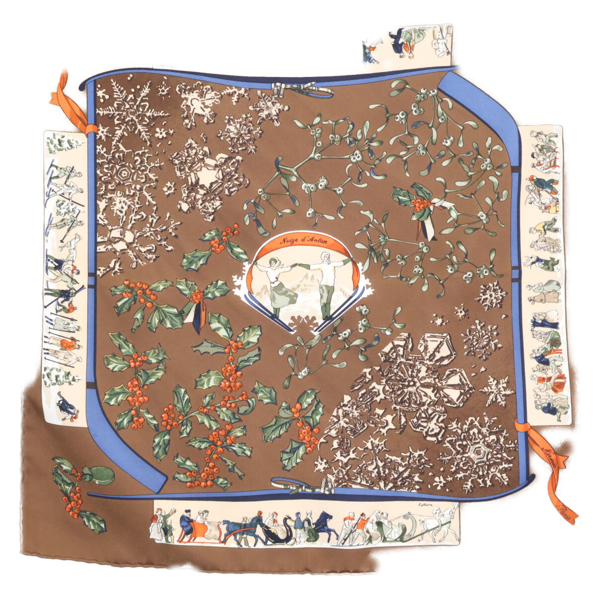 HERMES エルメス 【美品】Neige d Antan 去年の雪 シルク カレ45