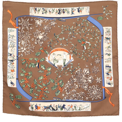 HERMES エルメス 【美品】Neige d Antan 去年の雪 シルク カレ45 スカーフ