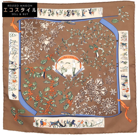 HERMES エルメス 【美品】Neige d Antan 去年の雪 シルク カレ45 スカーフ