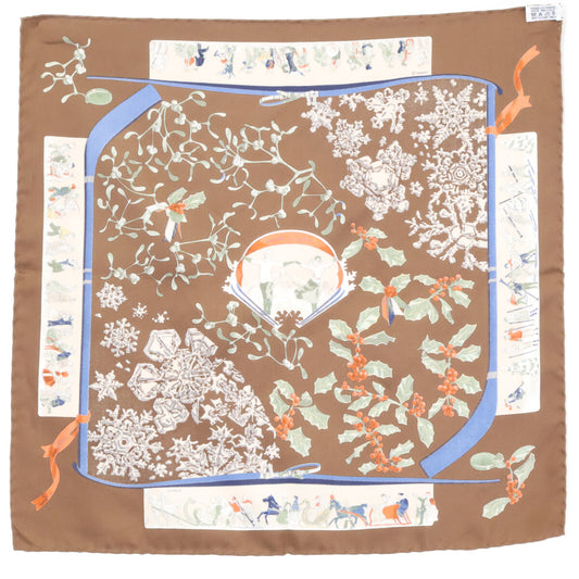 HERMES エルメス 【美品】Neige d Antan 去年の雪 シルク カレ45 スカーフ
