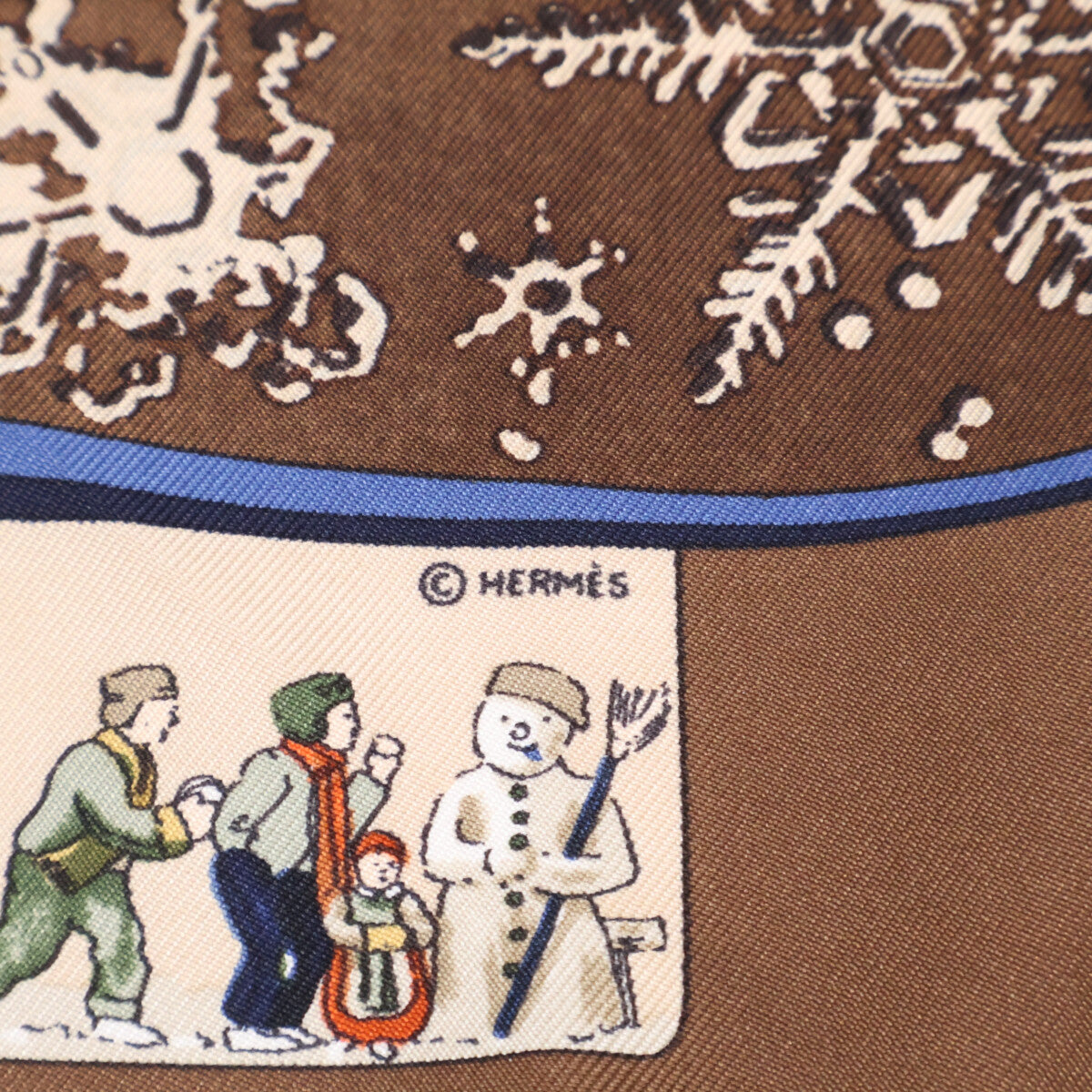 HERMES エルメス 【美品】Neige d Antan 去年の雪 シルク カレ45