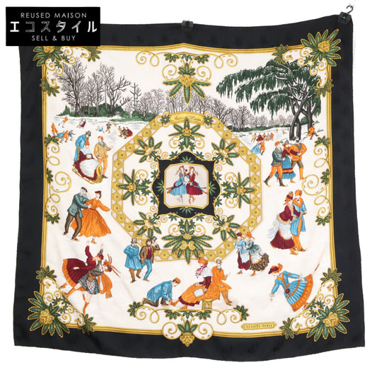 HERMES エルメス 【美品】Joies d' Hiver 冬の愉しみ シルク カレ90 スカーフ